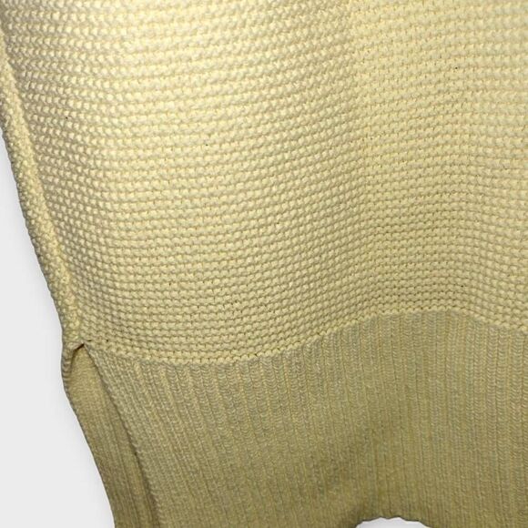 Chicos Womens Sweater Sz 8 Yellow Cotton Relaxed Oversized Half‎ Sleeves Casual - Picture 3 of 9